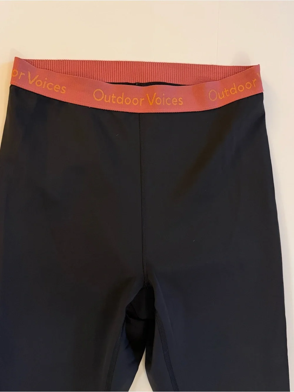 Outdoor Voices TechSweat Black Leggings Mauve Logo Waistband Large - Picture 3 of 7